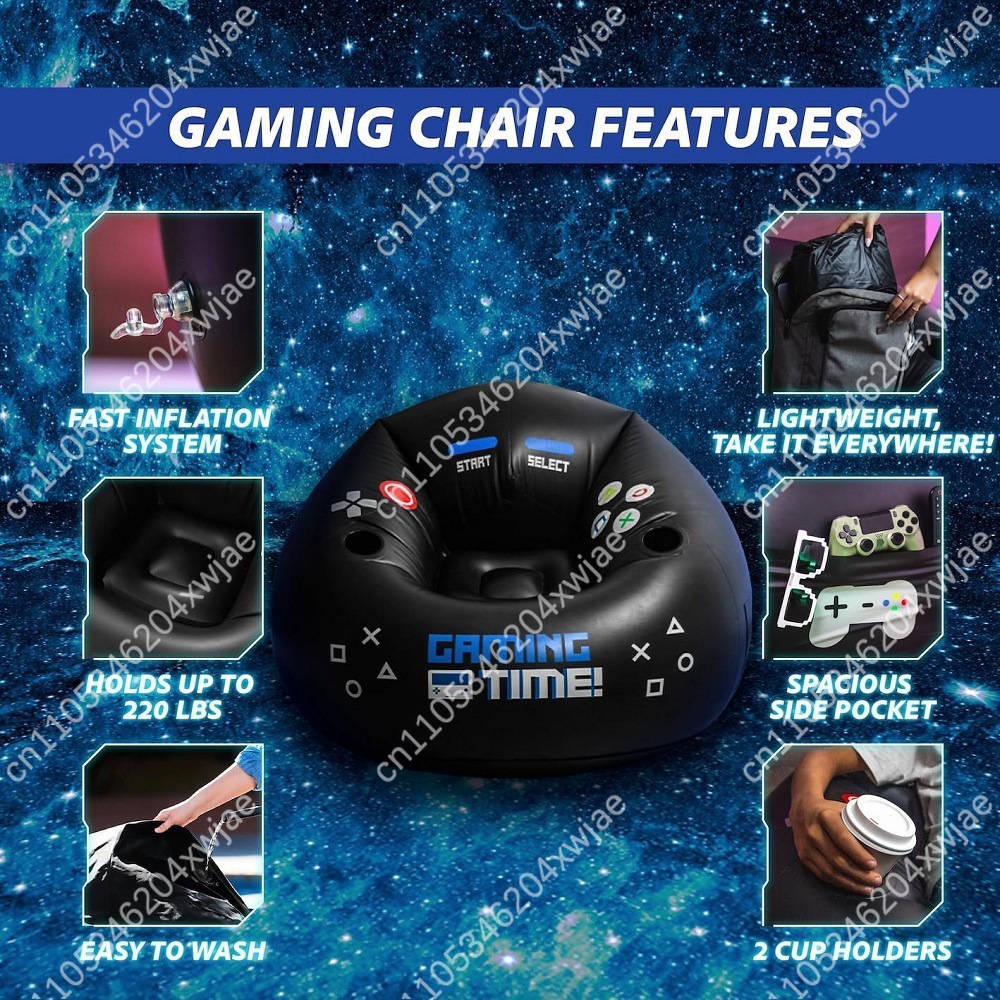 Office Furniture Home - Cadeira Inflável para Jogos com Porta-Copos