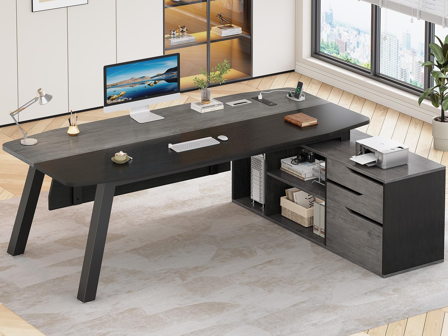 Office Furniture Usa - Mesa Executiva de 71 polegadas com