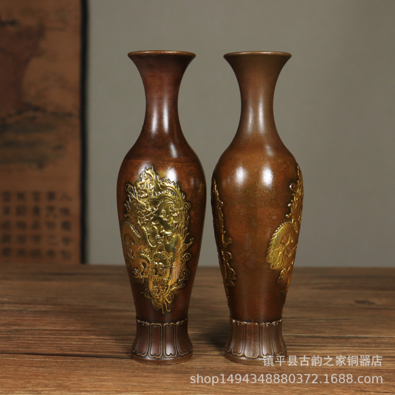 Office Furniture Phoenix - Vaso Decorativo em Cobre Puro Dragão