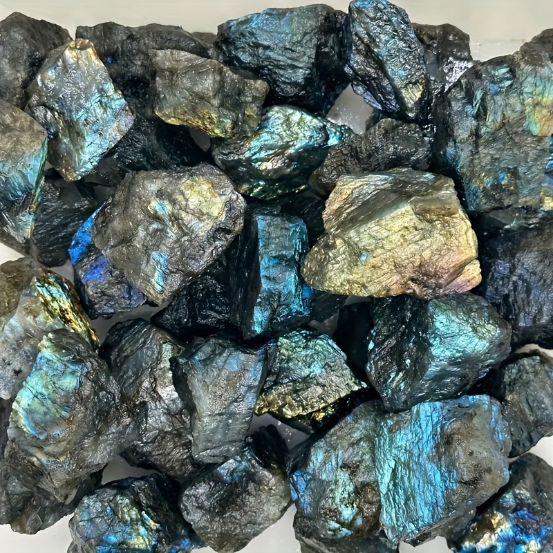 Office Furniture At Home - Pedra labradorite natural com textura áspera,