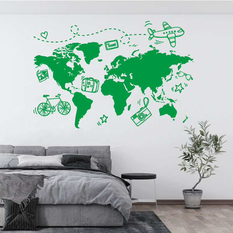 Ir viajar mapa do mundo adesiv - Office Furniture To Go avaliação e preço