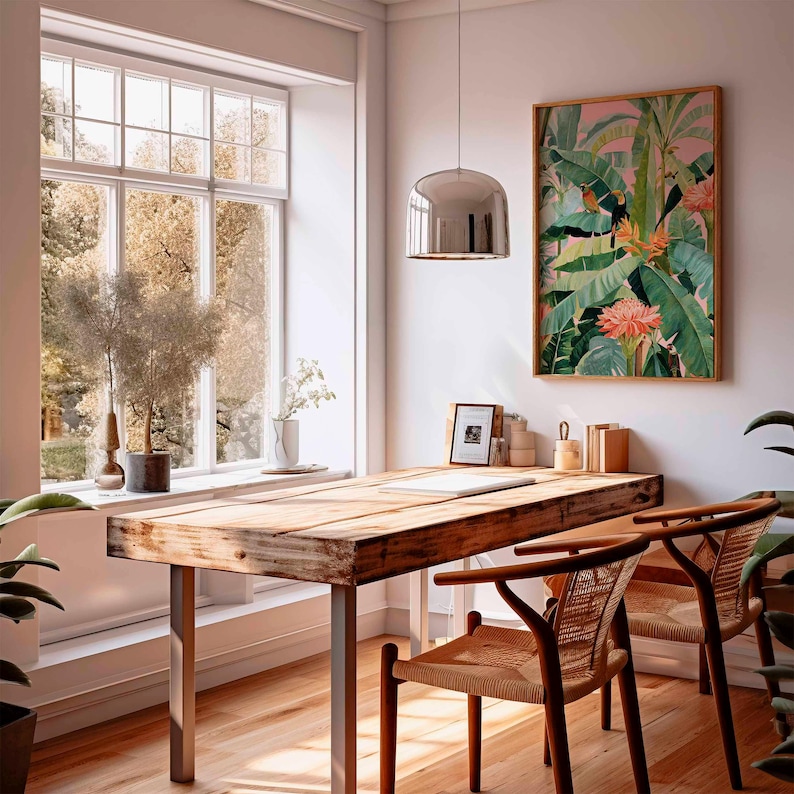 1 pôster retrô tropical em tel - Office Furniture Home avaliação e preço