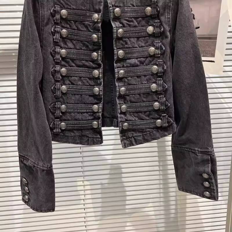 Jaqueta Curta Jeans Feminina c - Coat Rack Standing avaliação e preço