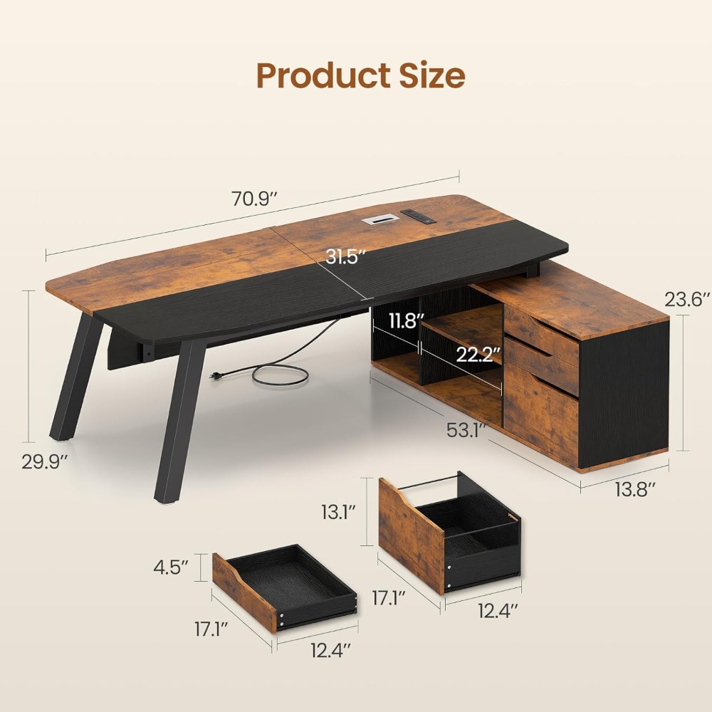 Mesa Executiva de 71 polegadas - Office Furniture Usa avaliação e preço