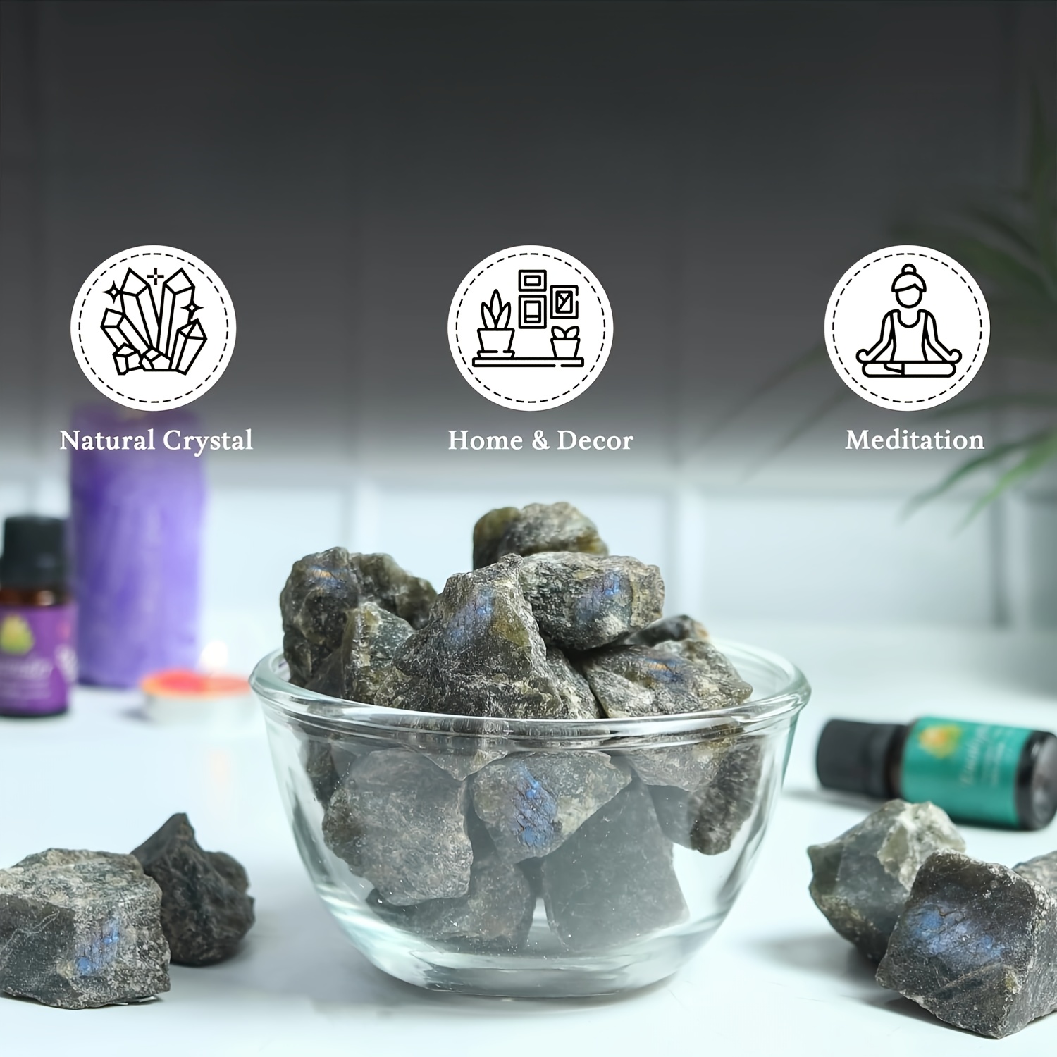 Pedra labradorite natural com  - Office Furniture At Home avaliação e preço
