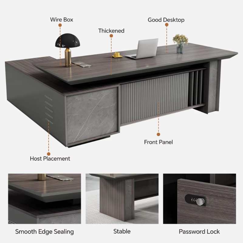 Mesa Executiva Moderna em L Pe - Office Furniture Wholesale avaliação e preço